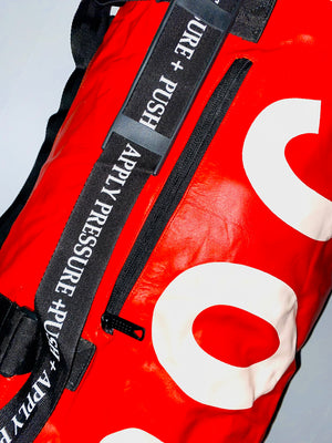 O4D Red 'Applying Pressure' Duffel Bag