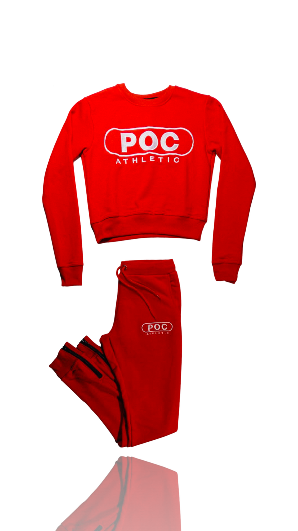 O5D Red Cropped Sweatsuit Set