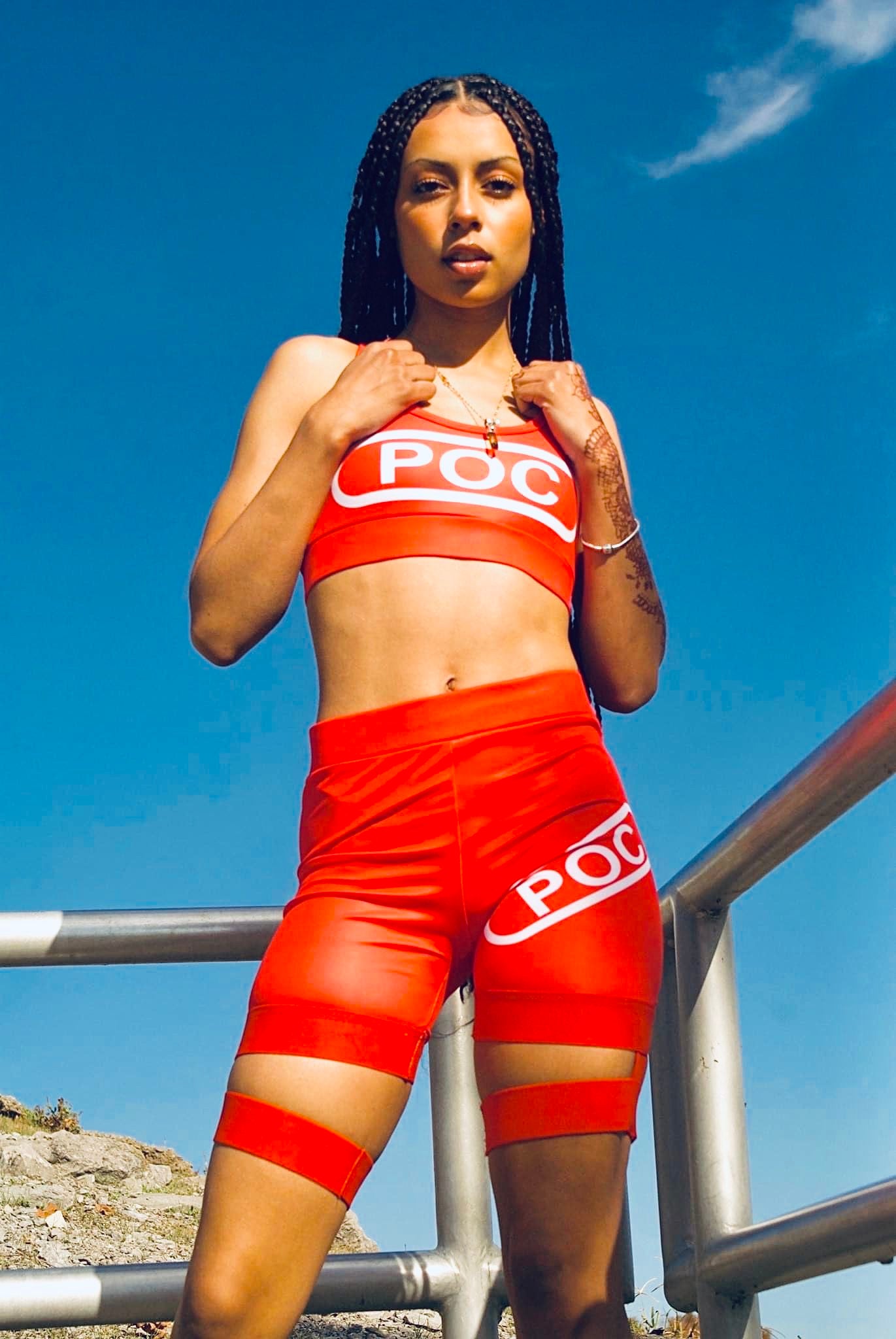 O4D Red 'Rose' Biker Set