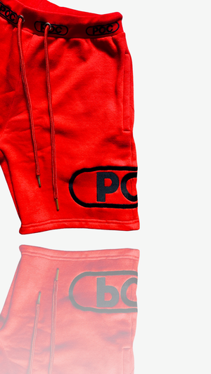 O4D Red 'Double Up' Sweatshort