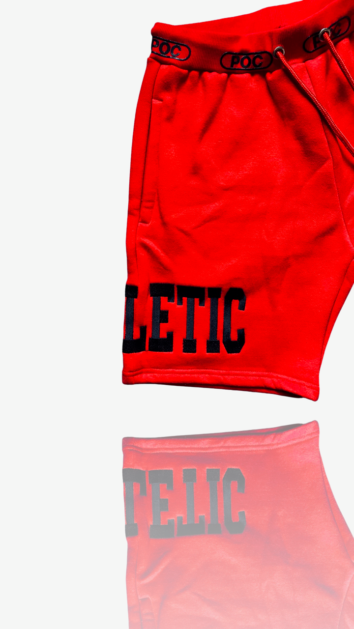 O4D Red 'Double Up' Sweatshort