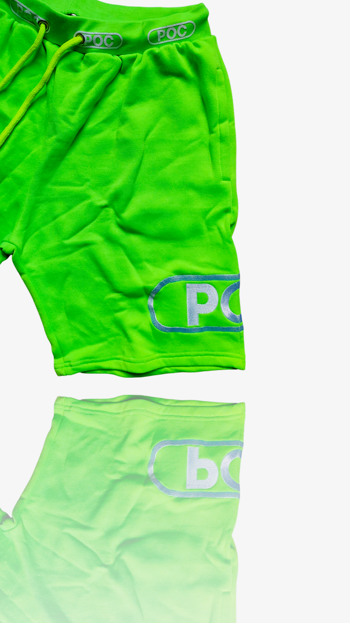 O4D Lime Green 'Double Up' Sweatshort